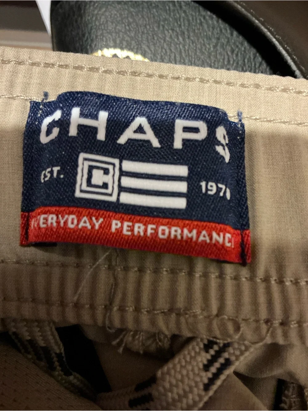 Chaps Men's Khaki Performance Drawstring Shorts